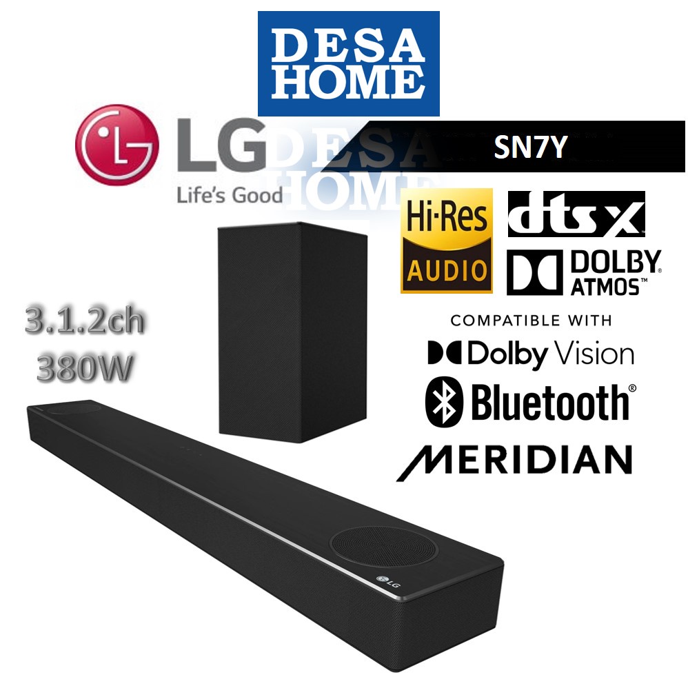LG SN7Y 380 WATTS 3.1.2 CHANNEL HIRES SOUNDBAR WITH DOLBY ATMOS