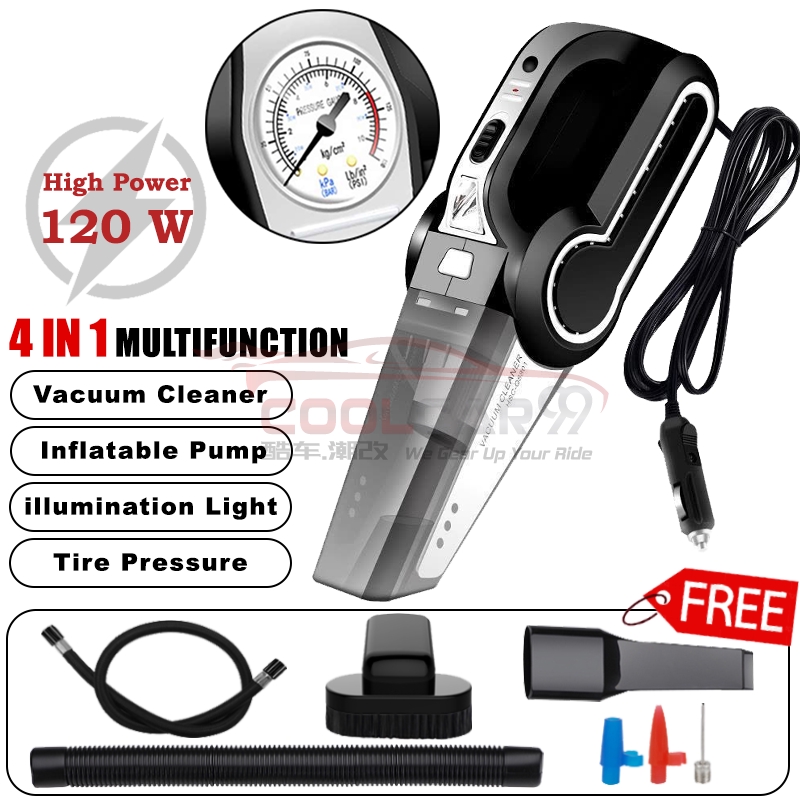 Nexus Car 4 in 1 Car Vacuum Cleaner 120W Power Wet Dry Auto Portable