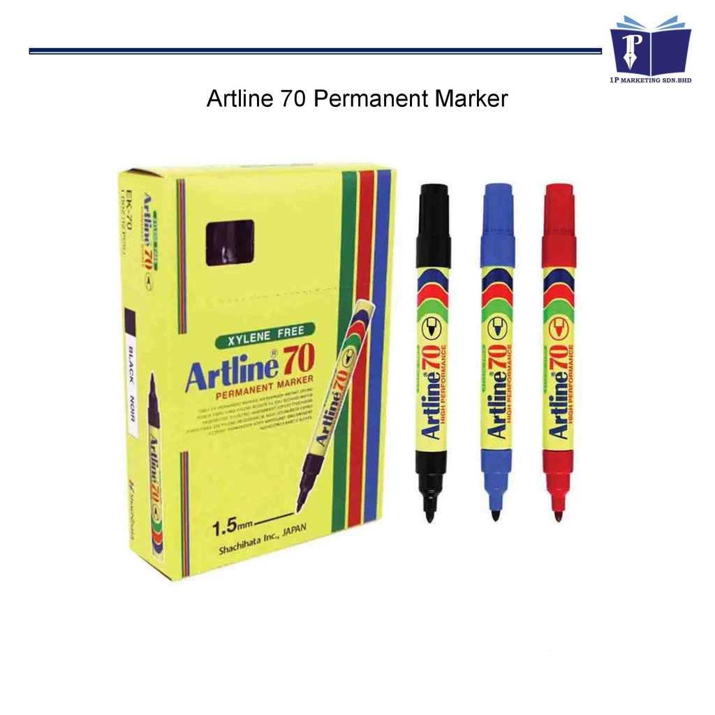 ARTLINE 70 Permanent Marker BLK/BLU/RED EK70 (singles) Shopee Malaysia