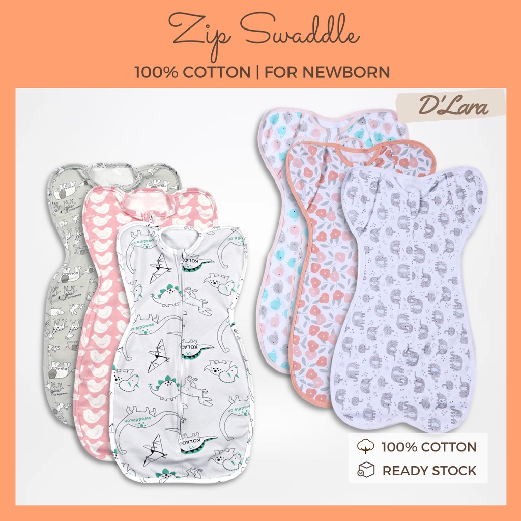 D'LARA Zip swaddle baby Bedung baby newborn Bedung bayi zip