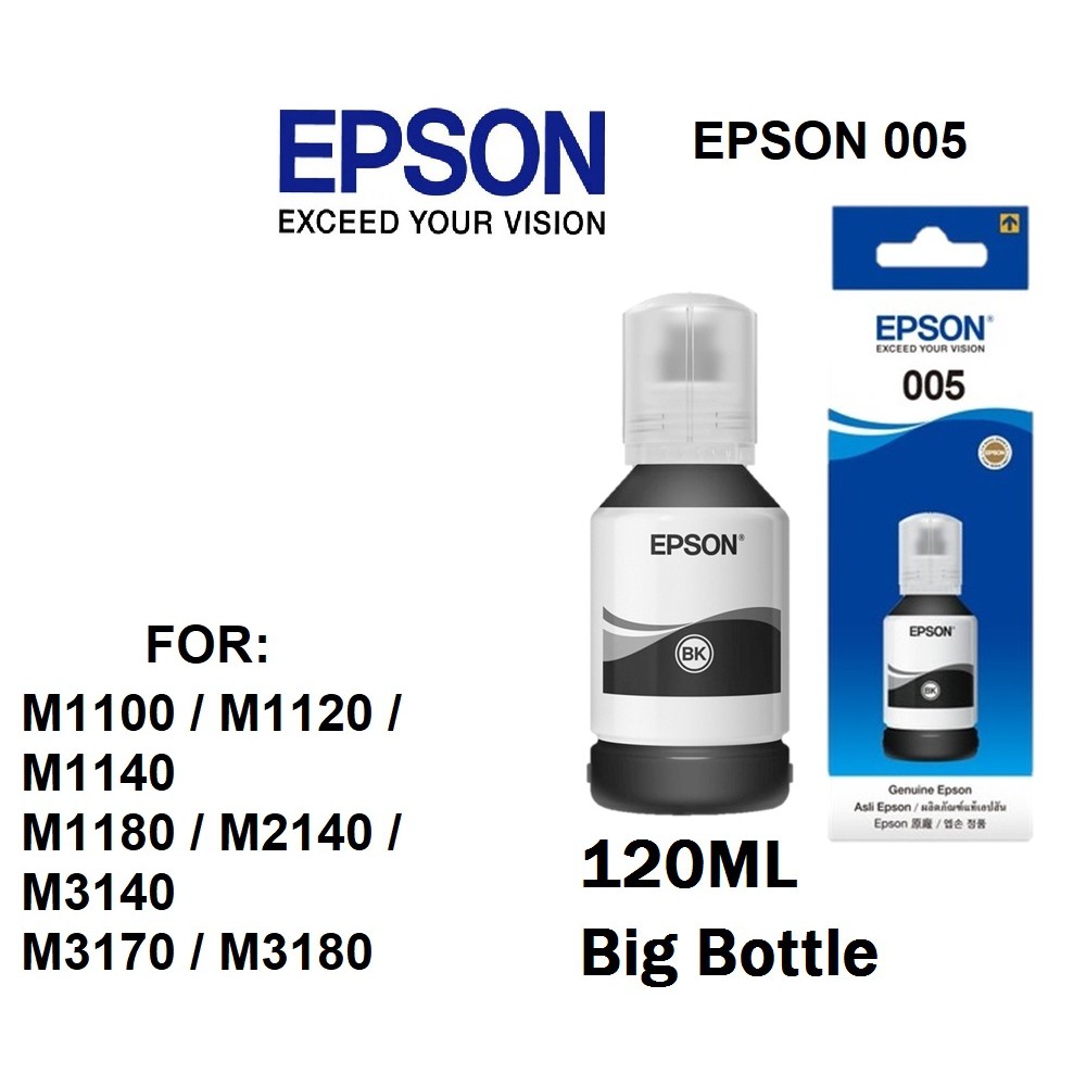 ORIGINAL EPSON 005 BLACK INK BIG 120ML T03Q100 USE FOR M1100 / M1120