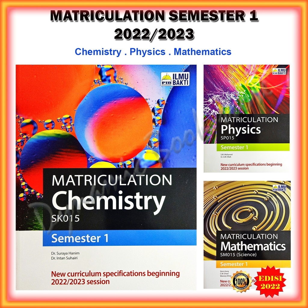 Buku Rujukan Matriculation Semester 1 Sesi 2022/2023 Mathematics