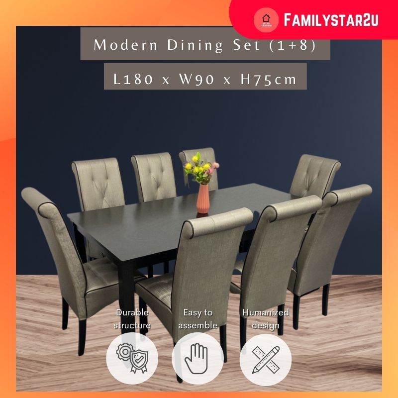 ️familystar2u 9986 Dining Table 8 Person Large Size Dining Table