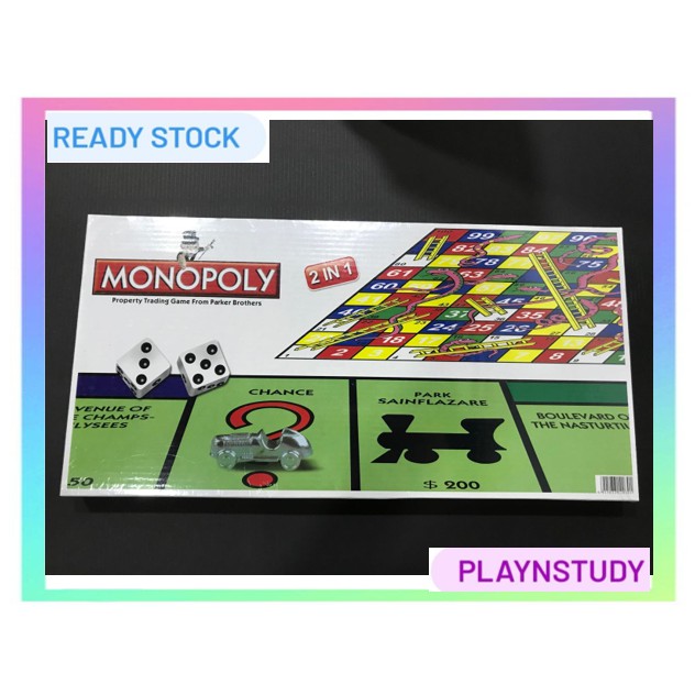 [Ready Stock] Monopoly Zootopia Car 2 IN 1 Snake & Ladder Property