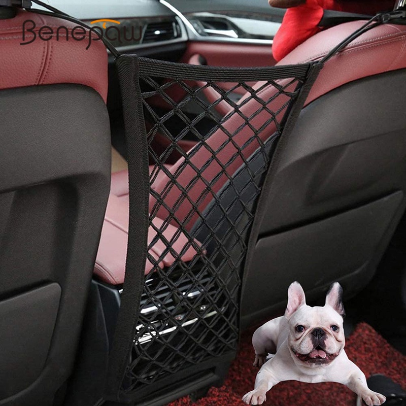 Benepaw Mesh Car Dog Front Seat Barrier Elastic Vehicle Seat Net