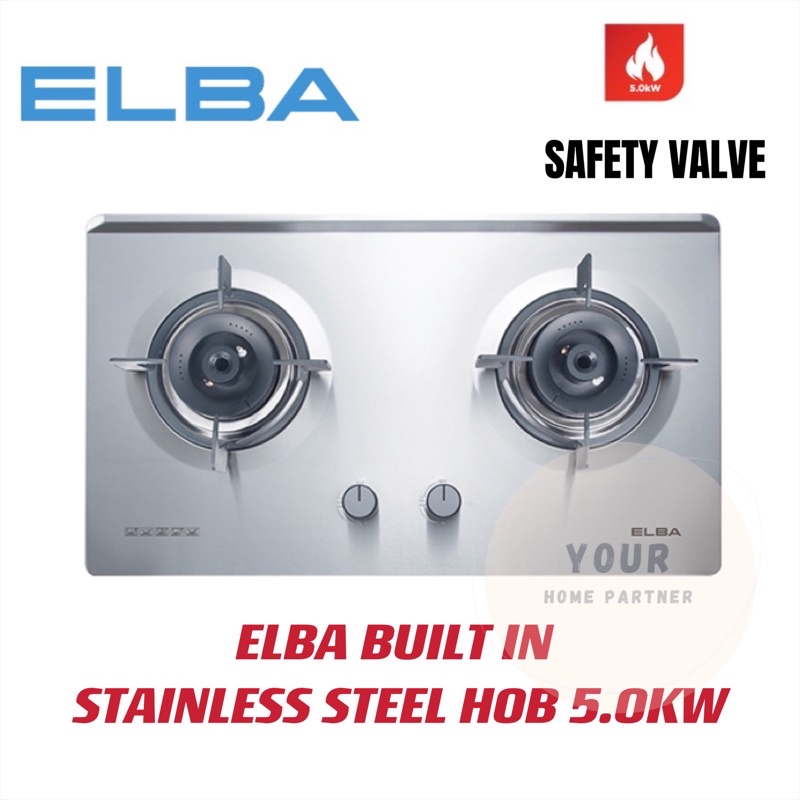 Elba Built In Stainless Steel Hob 5.0KW EBHM8962(SS) With Safety Valve