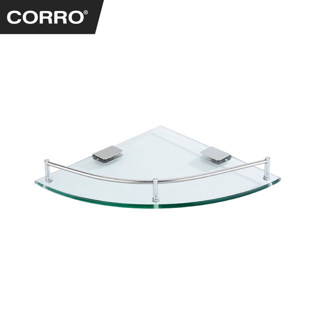 Corro Bathroom & Kitchen SUS304 Glass Shelf Wall Corner Shelf Single
