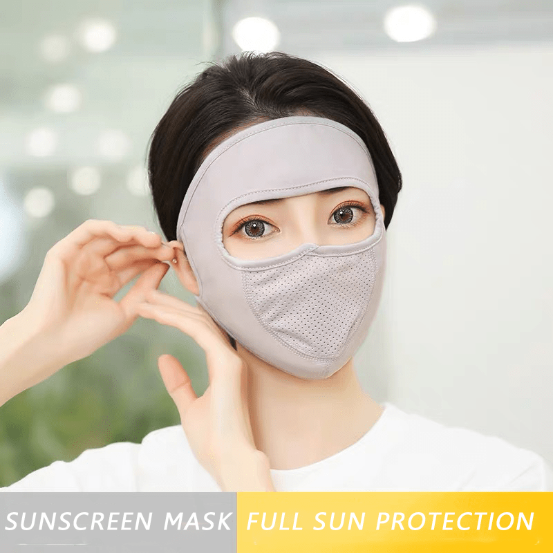 Summer Ice Silk Thin Sunscreen Full Face Mask Sun Protective Mask