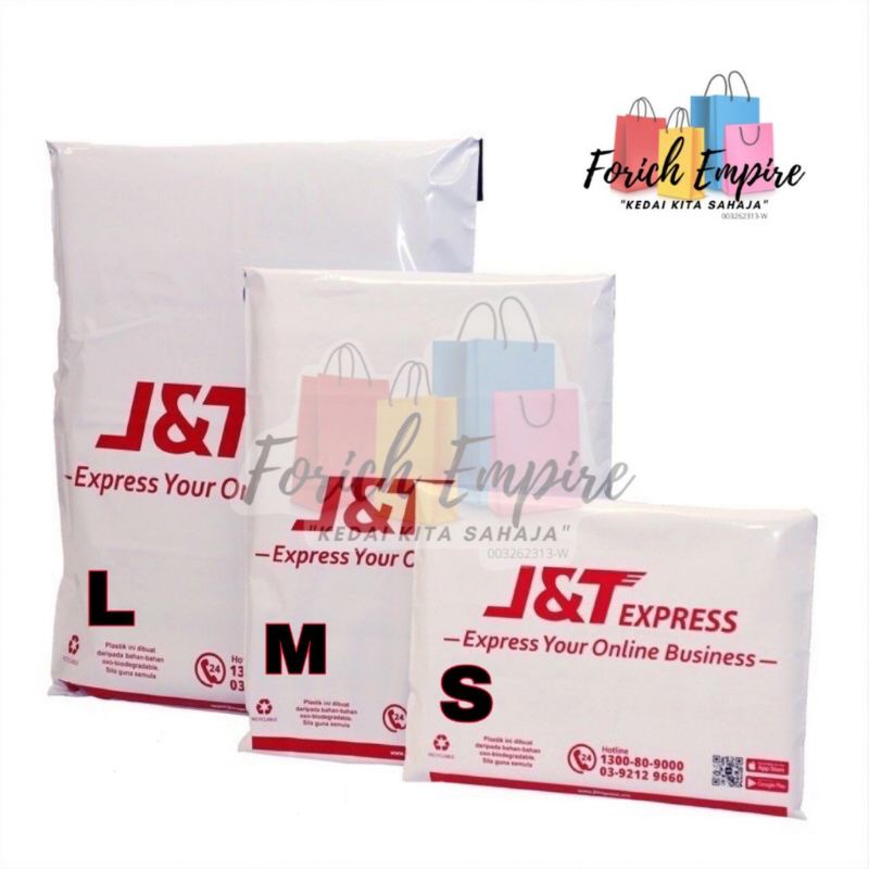 Plastik Parcel J&T Saiz S M dan L Shopee Malaysia