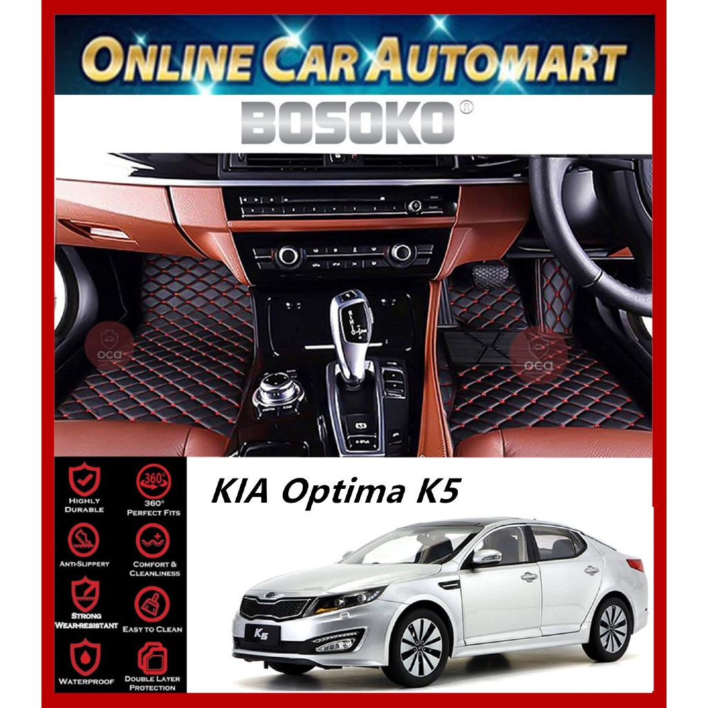 BOSOKO 5D CARPET For Kia Optima K5 (20092019) Car Floor Mat Carpet