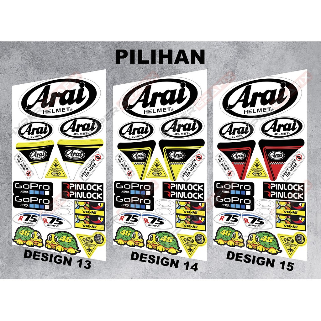 STICKER VISOR ARAI Design 13 15 (1 Set) Shopee Malaysia