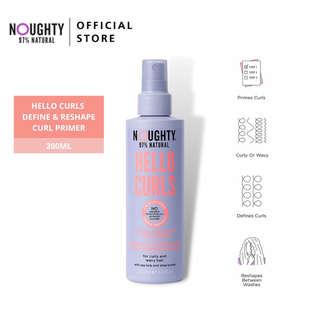 Noughty Hello Curls Define & Reshape Curl Primer (200ml) For Waves