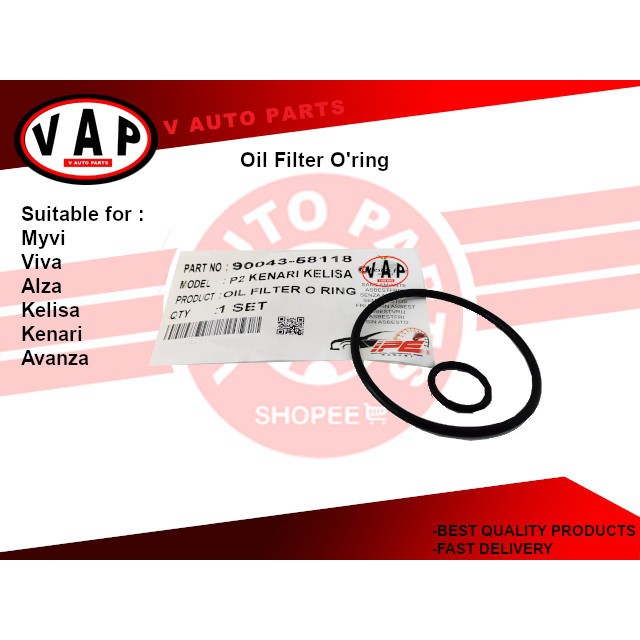 Perodua Viva / Myvi / Alza / Kelisa / Kenari / Avanza Oil Pump / Oil Filter O'ring Set (Rubber