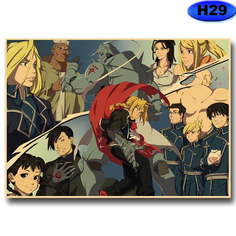 Kraft Paper Anime Poster Fullmetal Alchemist Vintage Posters Wall