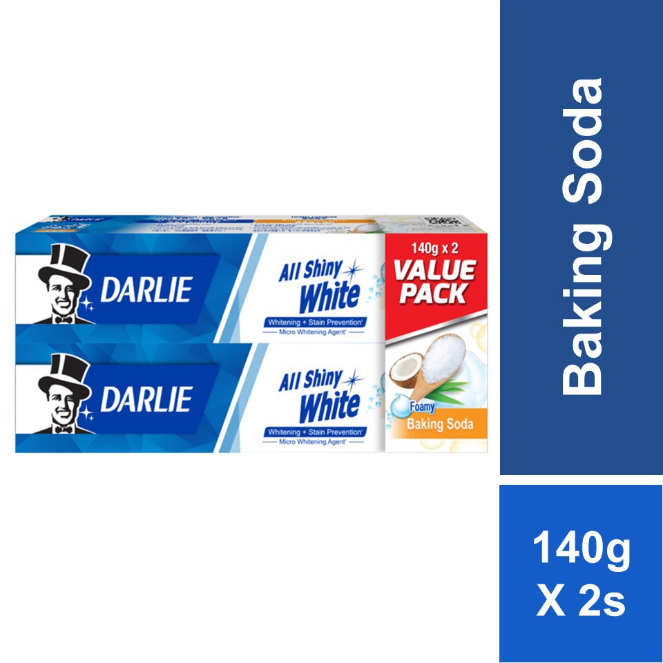 Darlie All Shiny White Baking Soda Toothpaste (140g x 2) [Value Pack