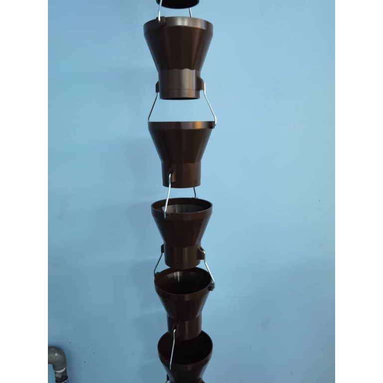 Gutter Cup Rain Chains/ Funnel Brown Colour Rainco 9' Plastic 28 Units