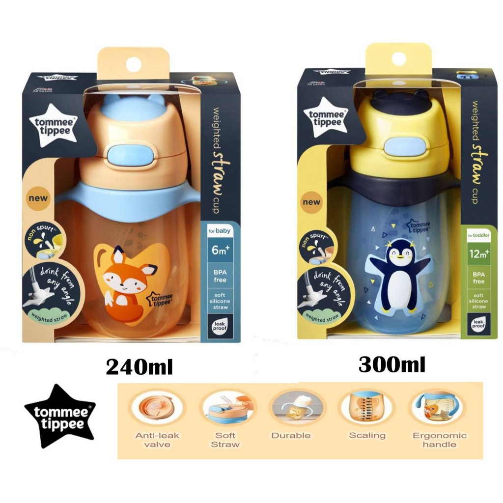 Tommee Tippee Weighted Straw Cup 240ml/300ml Shopee Malaysia