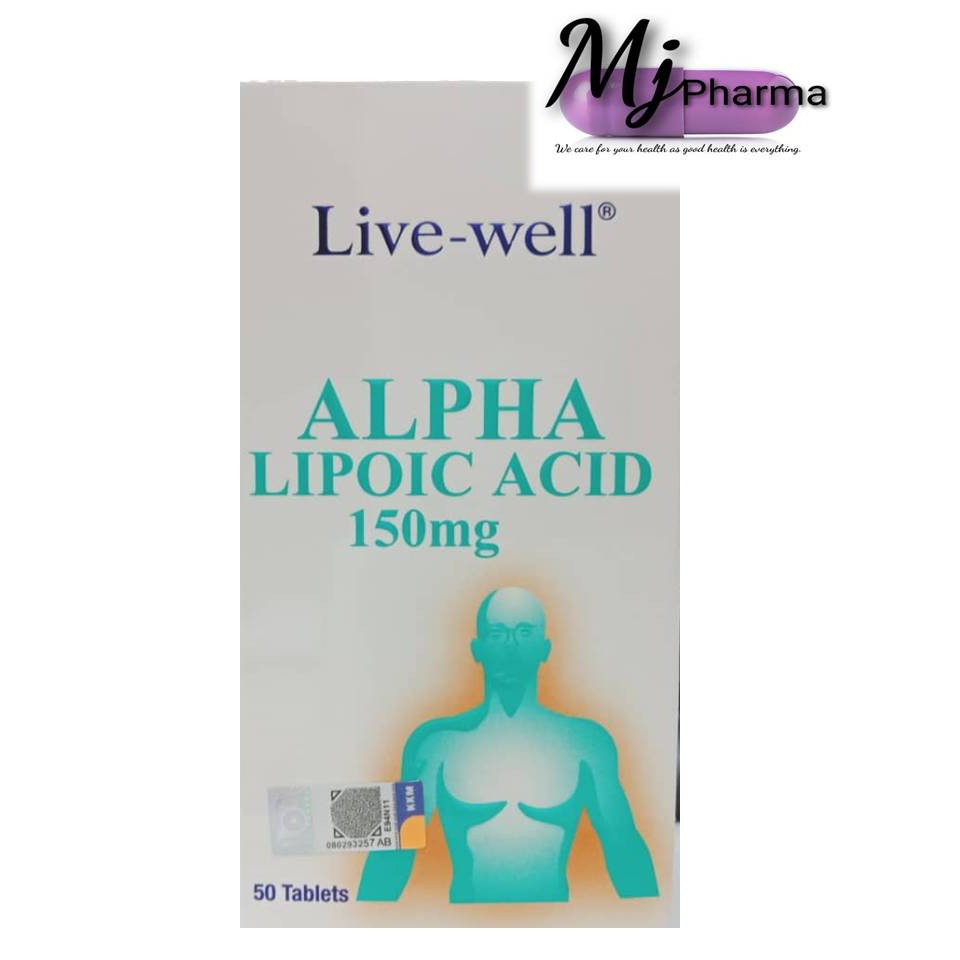 Livewell Alpha Lipoic Acid 150mg (ALA) 50 tablets Antioxidant Immune Booster Adult Elderly