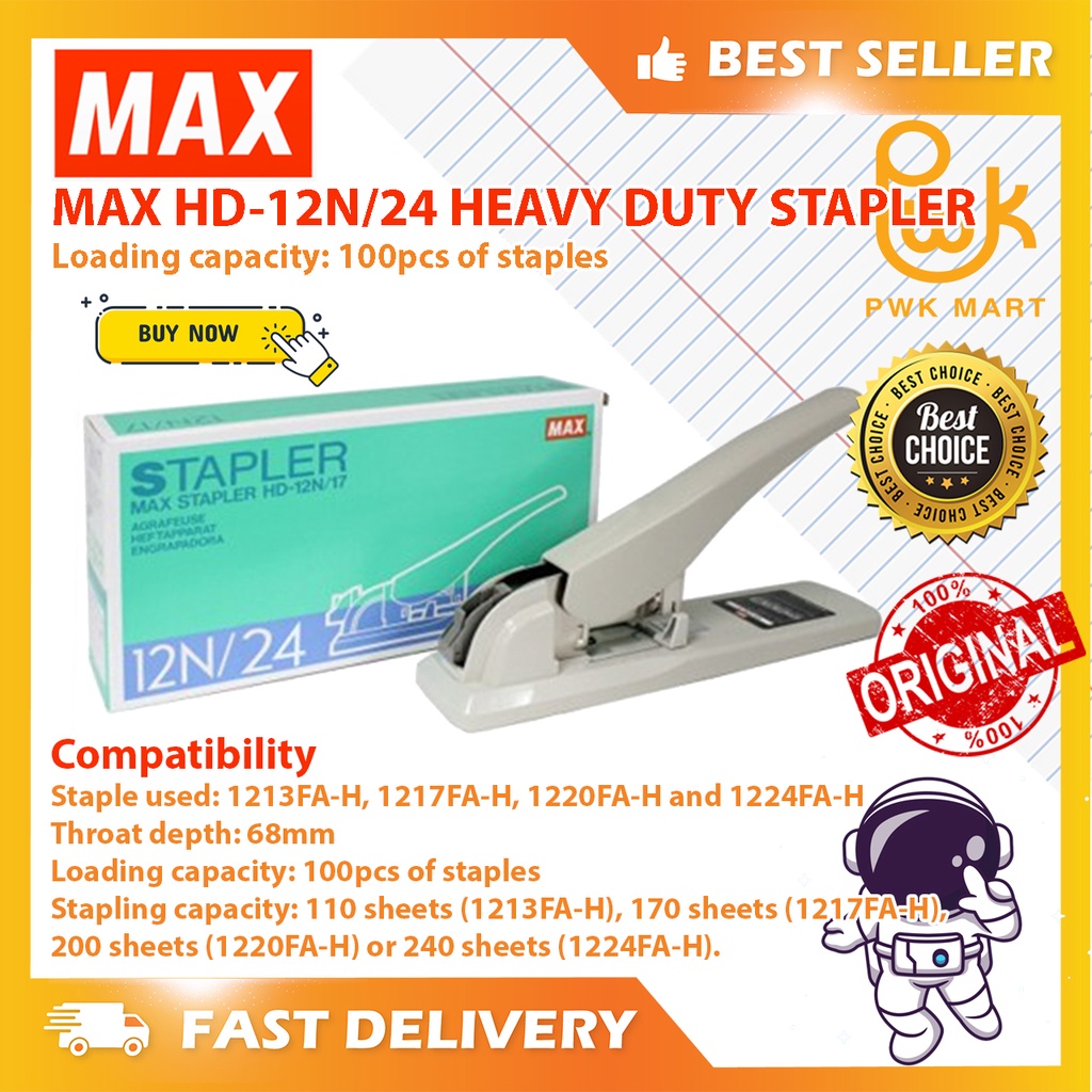 MAX HD12N/24 HEAVY DUTY STAPLER Shopee Malaysia