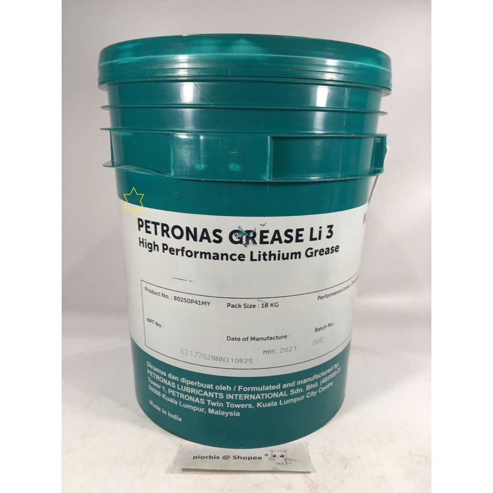 PETRONAS GREASE Li 3 HIGH PERFORMANCE LITHIUM GREASE 18 KG BEARING