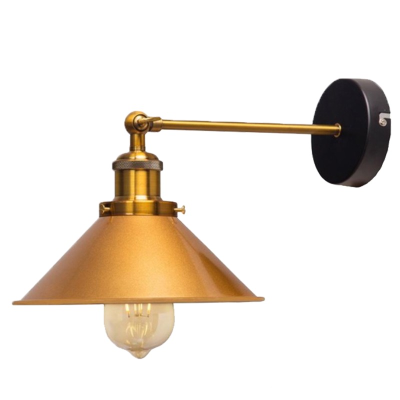 Black & Gold Color Loft Industrial Wall Lamps Vintage Bedside Wall