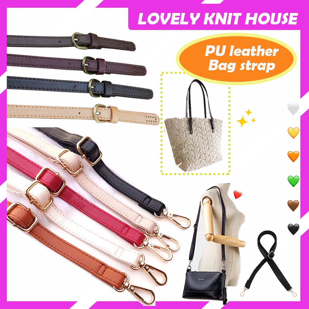 PU Leather Bag Strap Metal Bag Chain Adjustable Bag Strap DIY Tali Beg
