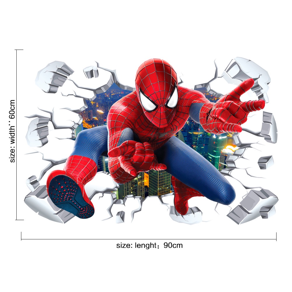 Spiderman Wall Stickers for Kids Rooms Boys Gifts By Diy Wall Stickers