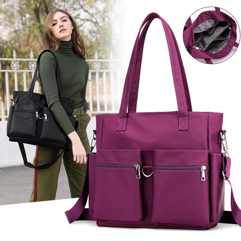 Ready Stock Waterproof Fashion Nylon Bag Premium Women Nylon Tote Bag