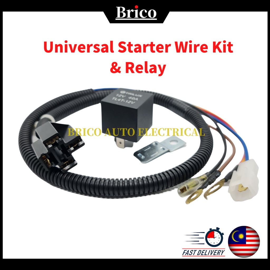 Universal Starter Wire Kit Starter Relay 4Pin Proton Perodua Nissan