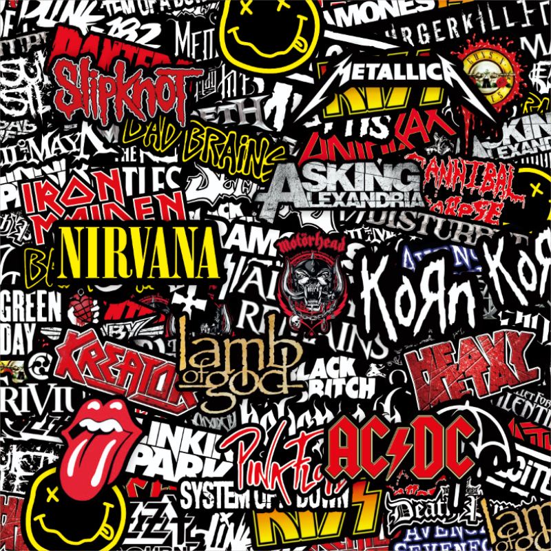 50pcs METAL Band Stickers Shopee Malaysia