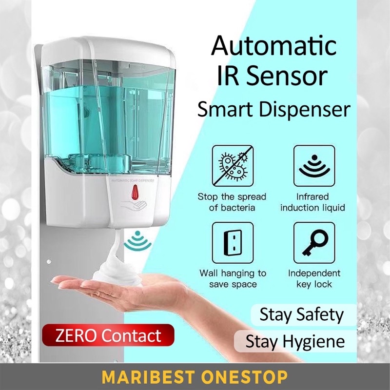 700ml Automatic Liquid Soap Dispenser Touchless Wall Mounted Battery Smart Sensor Hand Washing