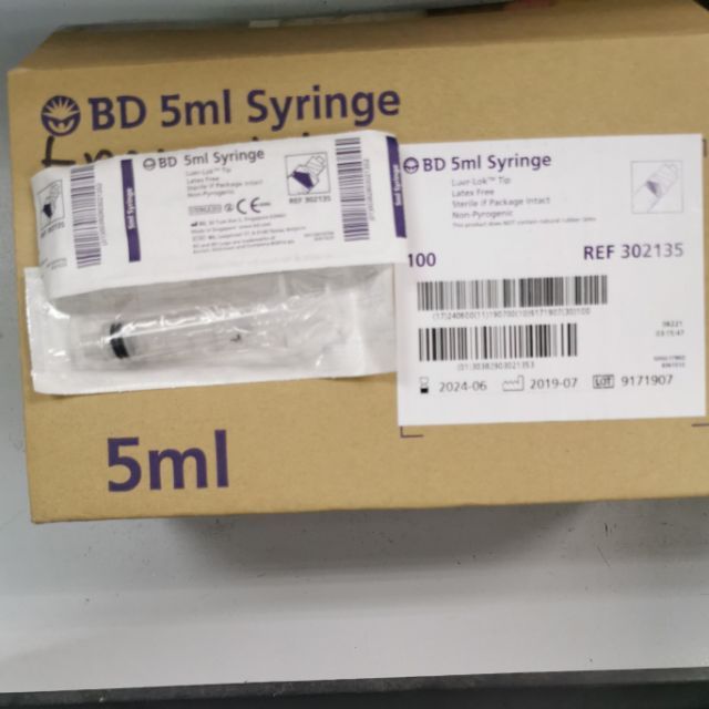 BD 5ml Syringe Luer Lok Tip 100 pcs exp6/25 bd 5ml syringe ll,BD