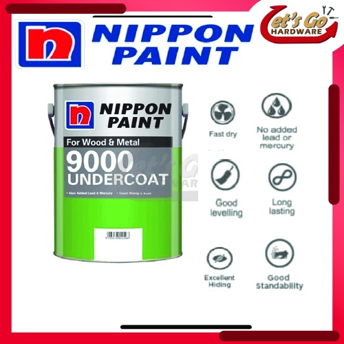 9000 1L NIPPON PAINT Undercoat For Wood And Metal cat minyak Shopee