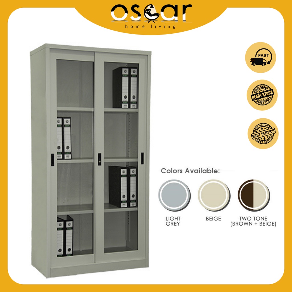 *FREE SHIPPING* Full Height Cupboard Glass Door Steel Office