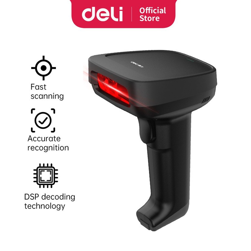 Deli Barcode Scanner E14953 Handheld Wired & Wireless Scanning