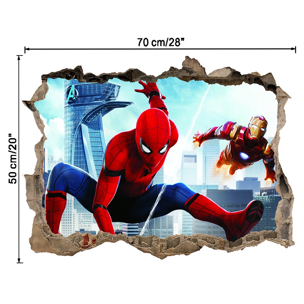 Spiderman Wall Stickers for Kids Rooms Boys Gifts By Diy Wall Stickers