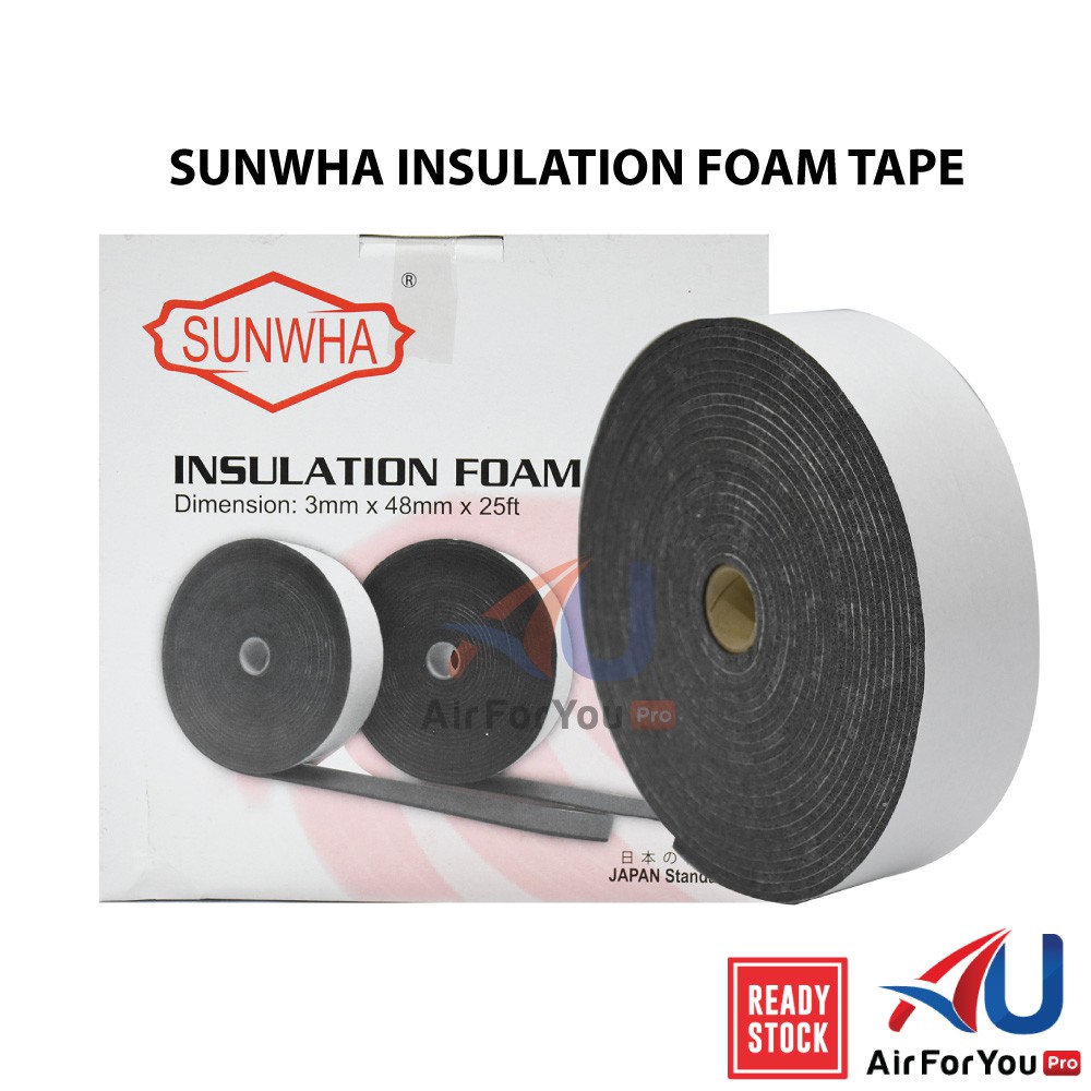 Sunwha Aircon Multi Purpose Insulation Foam Tape (3mm x 48mm x 25ft) [READY STOCK] Shopee Malaysia