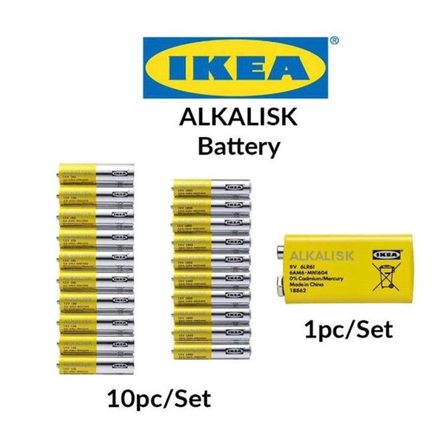 IKEA Battery Alkaline AA 1.5V / AAA 1.5V / 3V CR2032 / 9V 6LR6. + Free