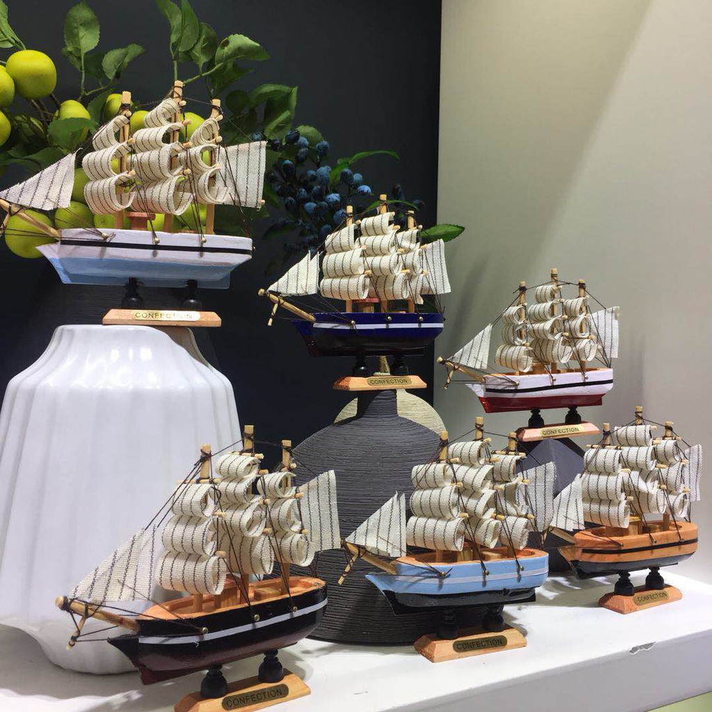 Wooden Ship Sailing Ship Feng Shui Collectible Gift Decoration