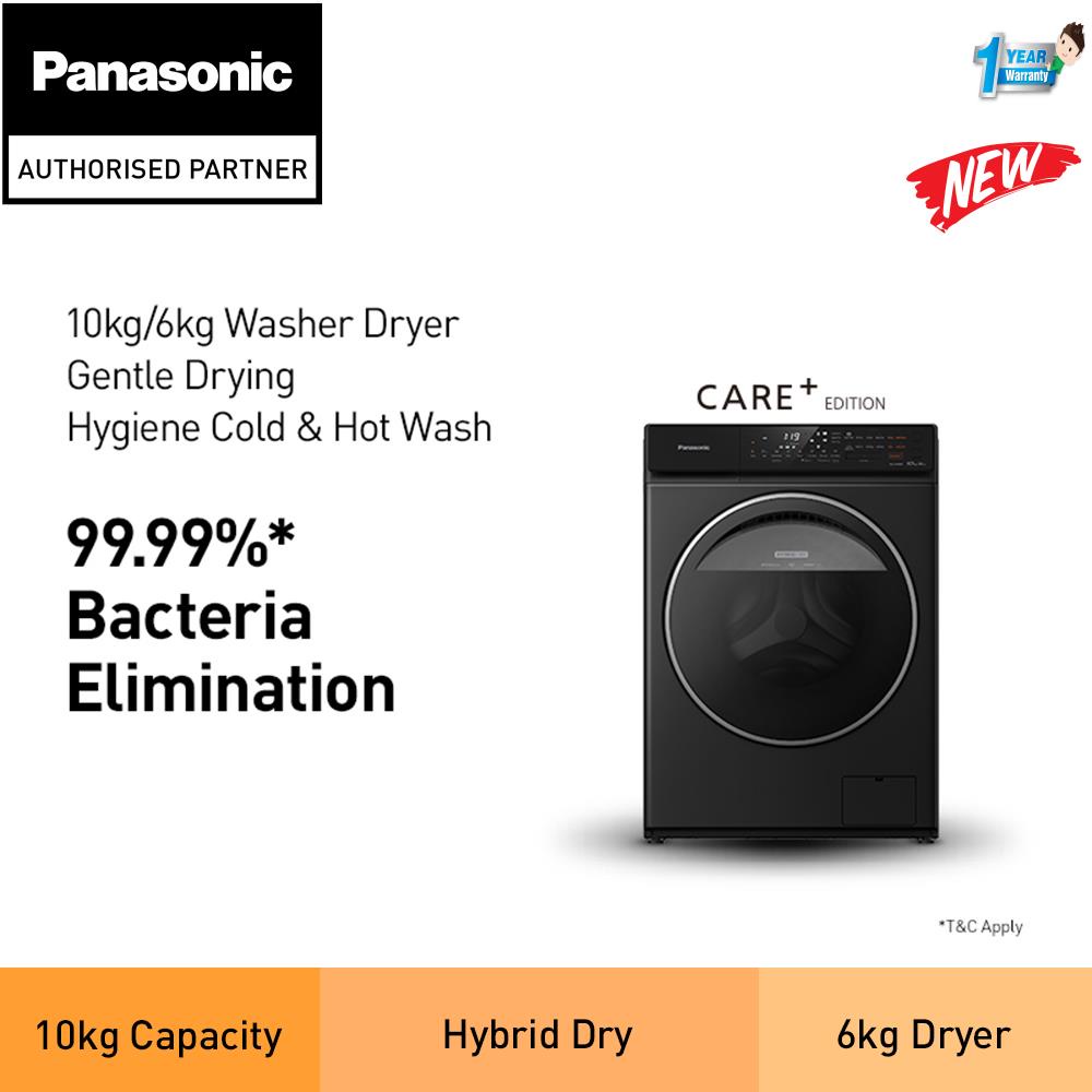 PANASONIC NAS106FR1BM CARE+ EDITION 10/6KG FRONT LOAD WASHING MACHINE