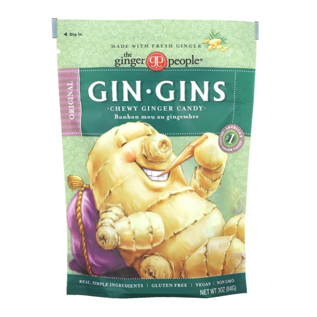 The Ginger People, Gin Gins, Chewy Ginger Candy, Original, 3 oz (84 g