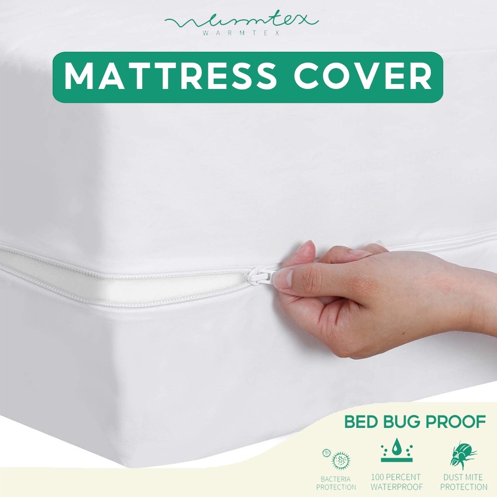 Zipper Mattress Protector Waterproof Bedbug Proof Mattress Cover Queen