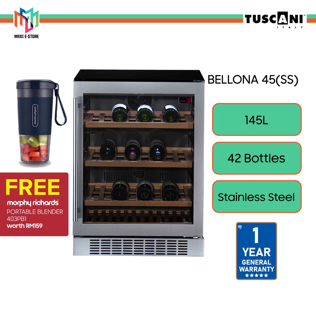 Tuscani BELLONA 45(SS) Wine Cellar Chiller Cooler Stainless
