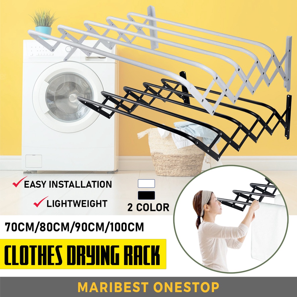 Retractable Clothes Hanger Clothes Drying Rack Foldable Wall Hanger