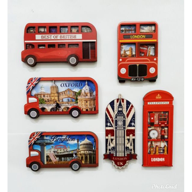 3D Wooden Fridge UK BIG BEN LONDON Fridge Gift