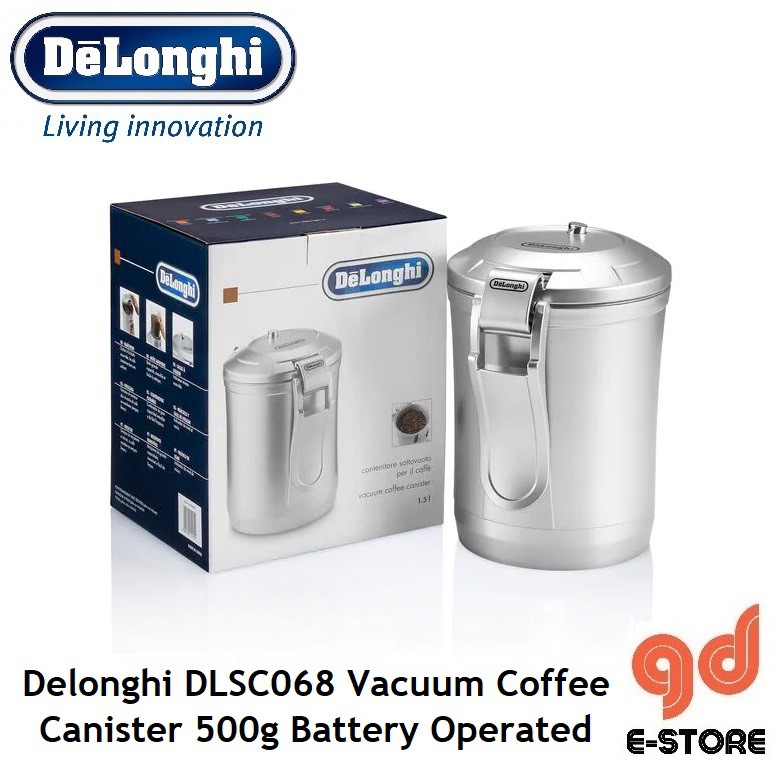 Delonghi DLSC068 Vacuum Coffee Canister 1.5L 500g Perfect for Coffee