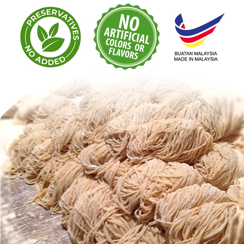 Wantan Mee 2packets 640gm Wonton Noodle Vacuum Pack Raw Mee Kia Raw