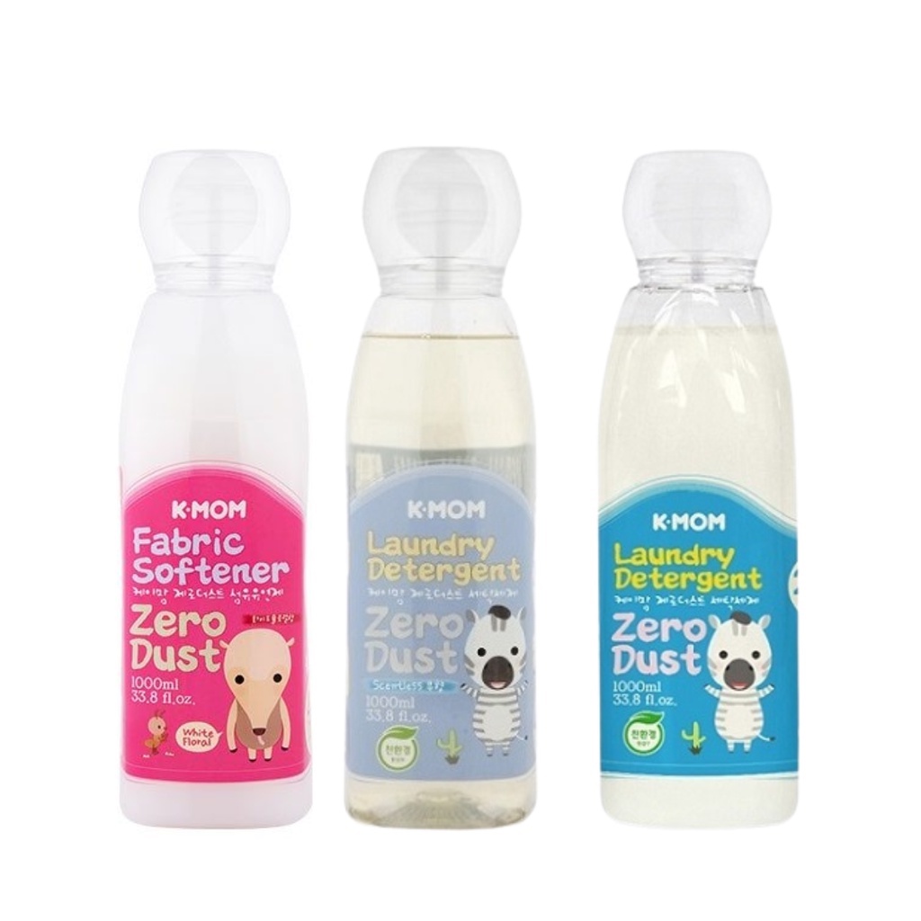 KMOM Zero Dust Laundry Detergent (Soap/Scentless)/Fabric Softener