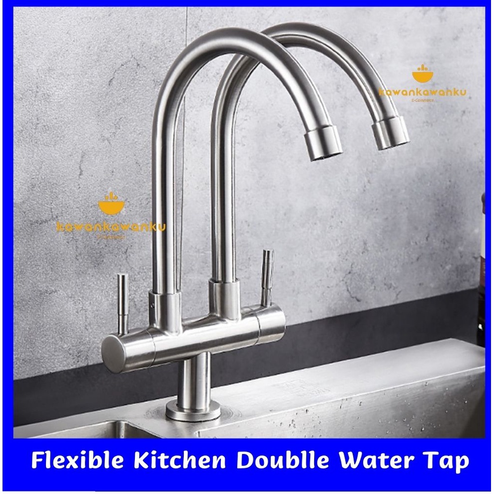 Faucet Kitchen Sink Faucet Stainless Steel SUS304 Pillar/Wall Twins
