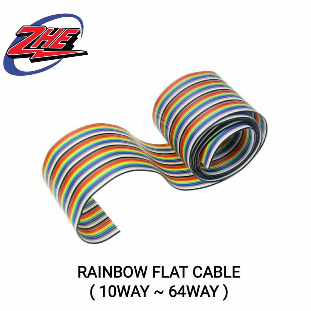 FLAT COLOR RAINBOW RIBBON IDC CABLE ( 10PIN 64PIN ) WIRE RAINBOW FLAT